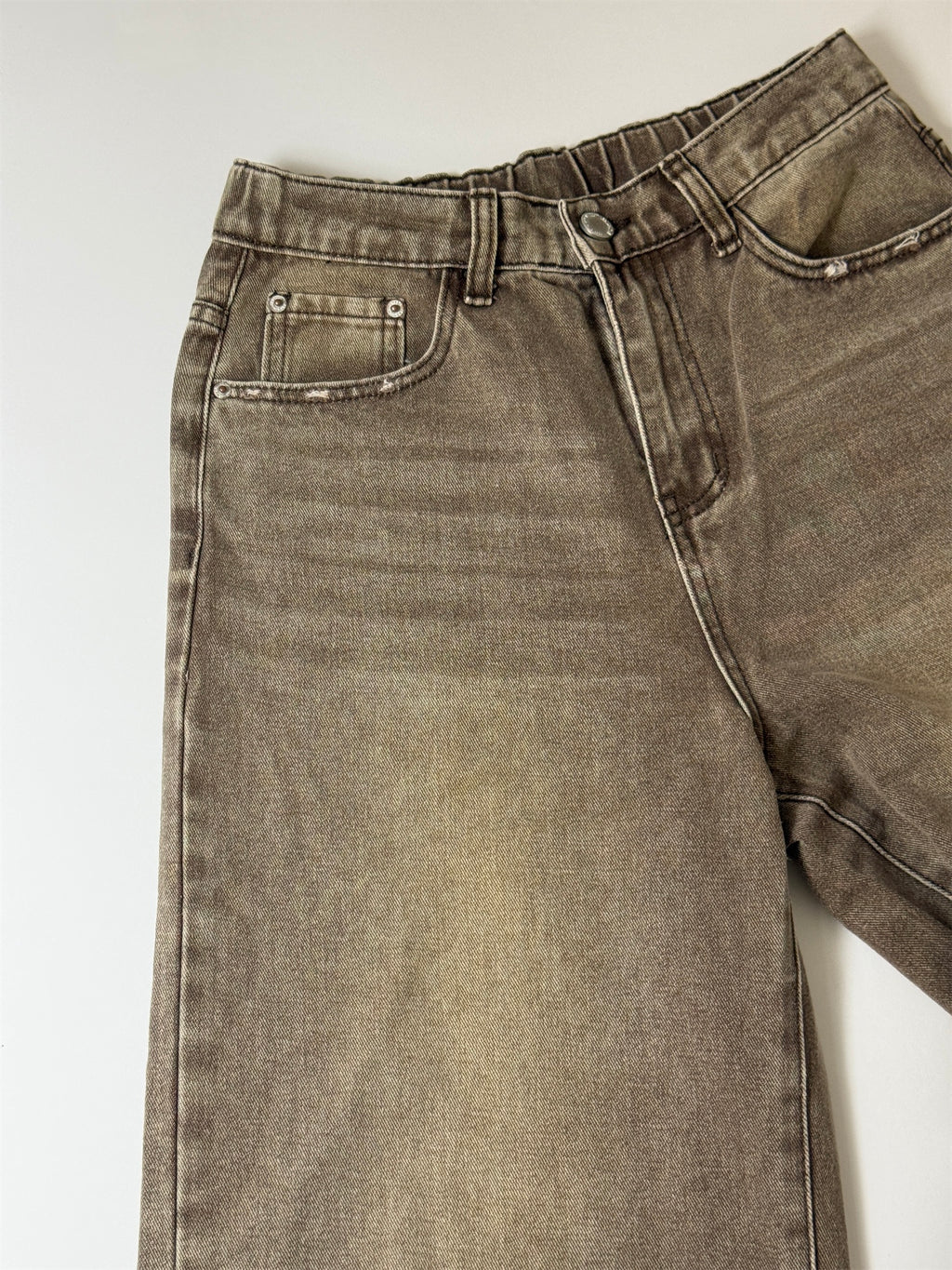 Καφέ τζιν παντελόνι wide leg