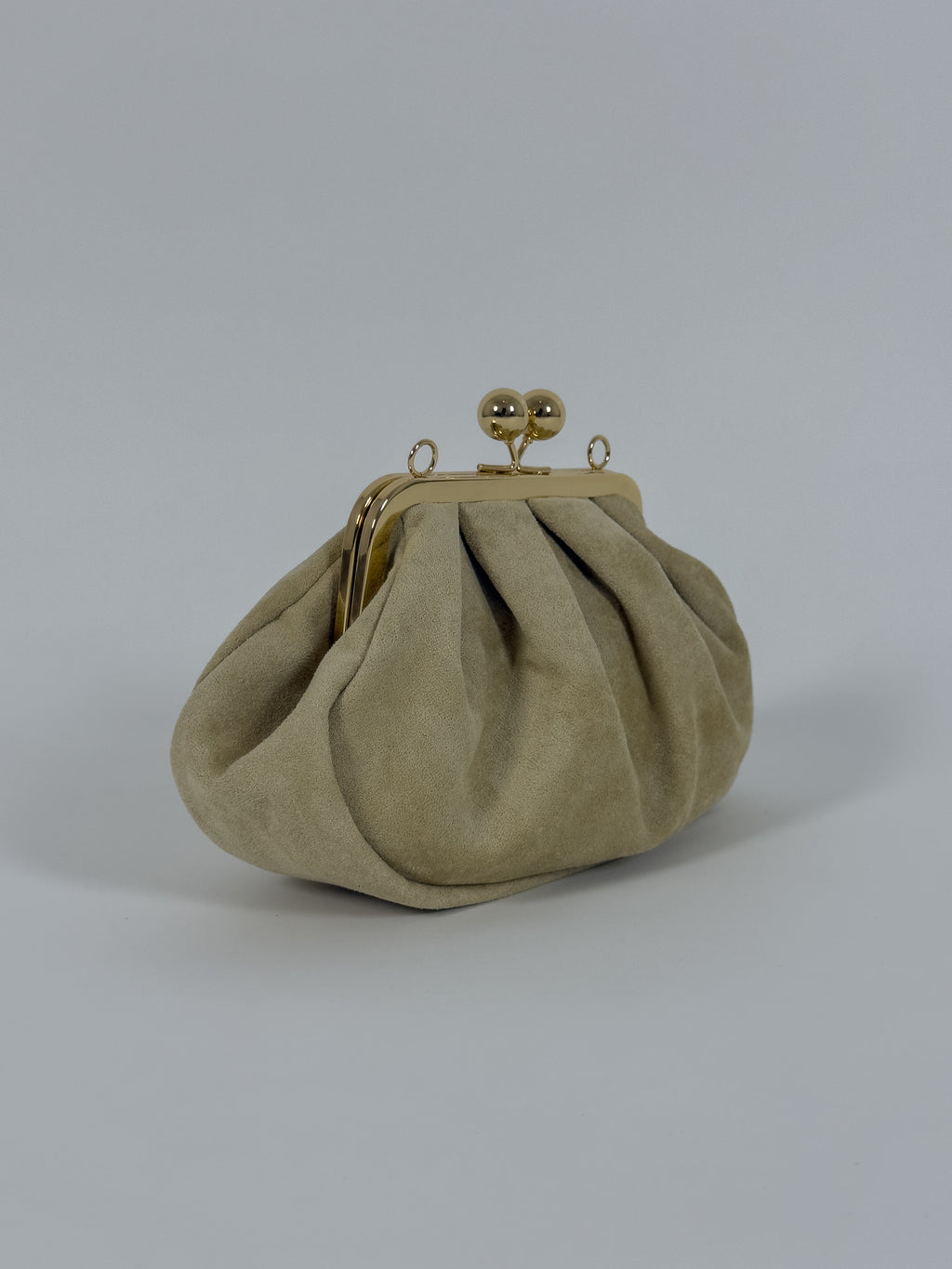 Clutch τσάντα suede με χρυσό κούμπωμα