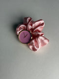 Ρολόι σατέν scrunchie ροζ